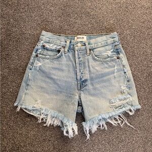 Agolde Parker Long Shorts in Swapmeet Blue